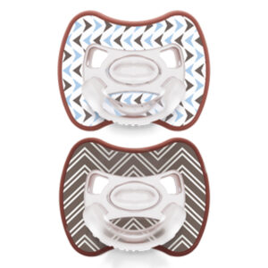 J BIMBI 2 Glee Fopspeen 0-2M - Arrows & Zigzag Bruin