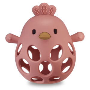 J BIMBI bite and play kip bijtring in de kleur aardbei