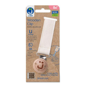J BIMBI Speenkoord Houten Clip - Beige
